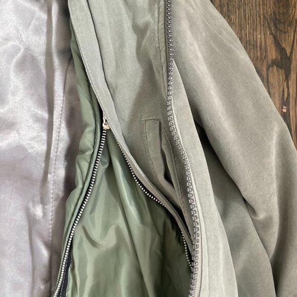 London Fog Sage Green Hooded Rain Jacket Windbreaker Size Small - Picture 9 of 16